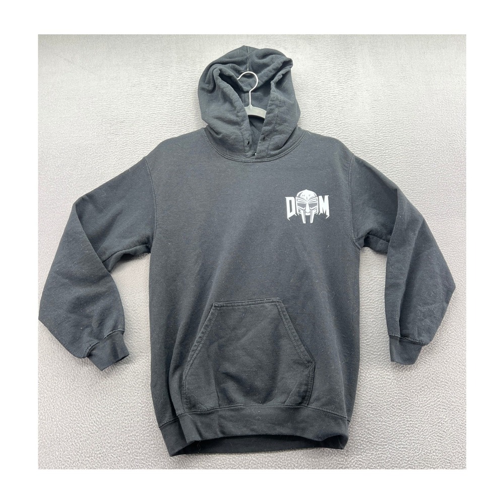 MF DOOM Madlib All Caps Graphic Hoodie Black Mens Small Madvillainy Hip Hop